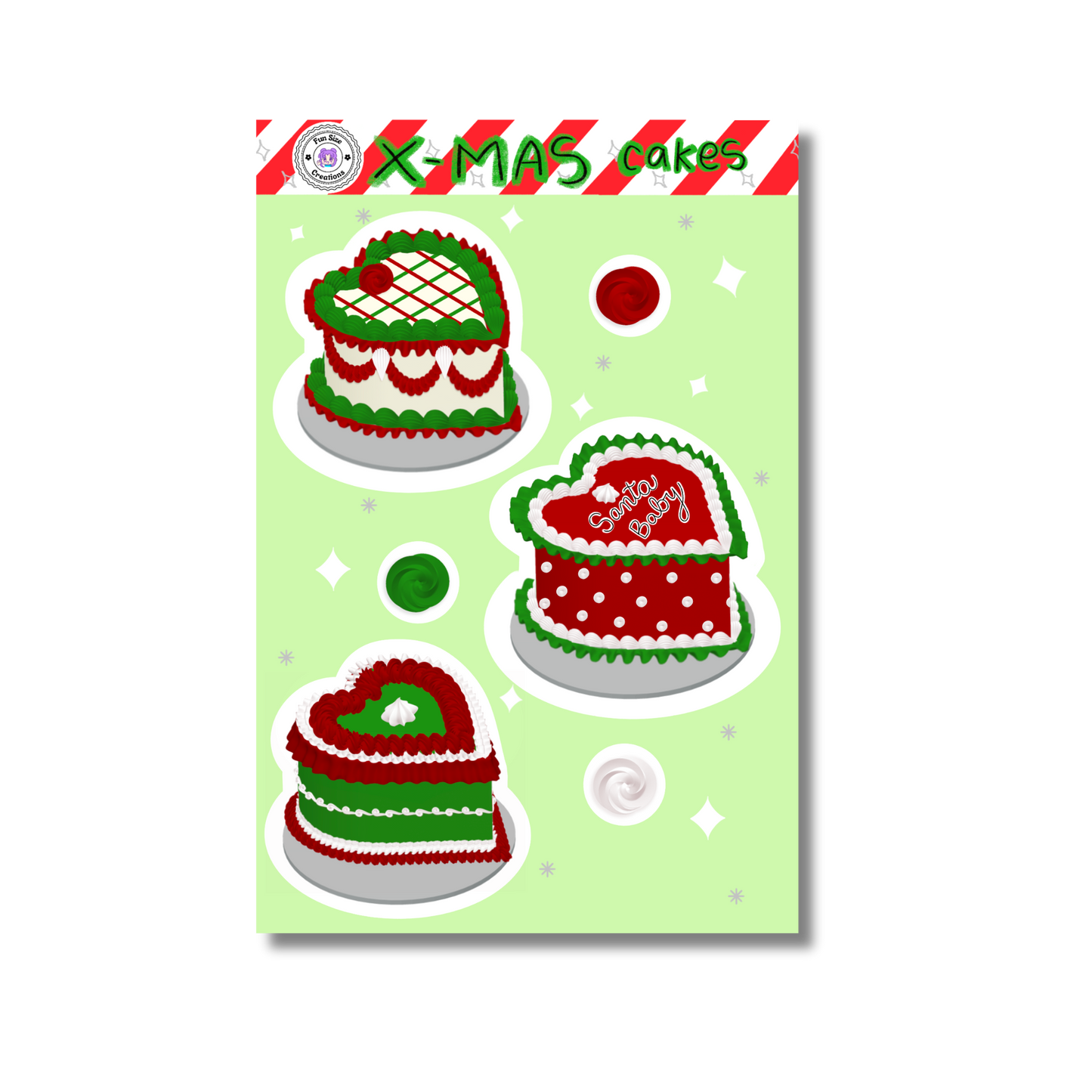 Xmas Cakes (Sticker Sheet)